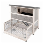 Konijnenhok ranch 120 + ren Grijs|Groen 117x104x107 cm