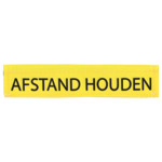 Riemlabel Afstand houden Geel  17x7 cm