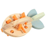 Houten wortel snackhouder Lichtgroen  Ø6x14 cm