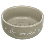 Voer/waterbak 'Thanks for Service' keramiek Assorti  Ø11 cm