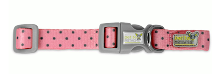 Printed Dog Collar - Dots Pink  XS