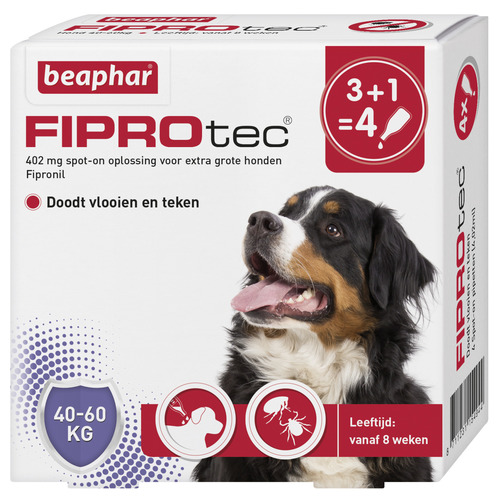 Fiprotec hond 3+1 pip 40-60kg van Beaphar -
