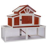 konijnenhok Hazel Rood|Wit  141x67x112 cm