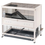 Konijnenhok cottage White wash 108x59x102,5 cm