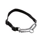 Slipketting halsband nylon Zwart  M/L
