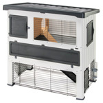 Konijnenhok Grand Lodge 140 Grijs|Wit 134x73x110 cm