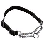 Slipketting halsband nylon Zwart  XS/S