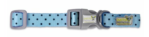 Printed Dog Collar - Dots Blauw  XS