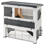 Konijnenhok grand lodge 120 Grijs|Wit 115,5x73x110 cm