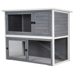 Konijnenhok Ozzy Lichtgrijs|Wit  140x70x111 cm