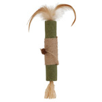 Naturals Kauwstaaf met veren Natural 32x4x4 cm