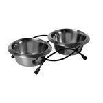 Standaard + 2 RVS bakken 0,43l 30x15x8 cm