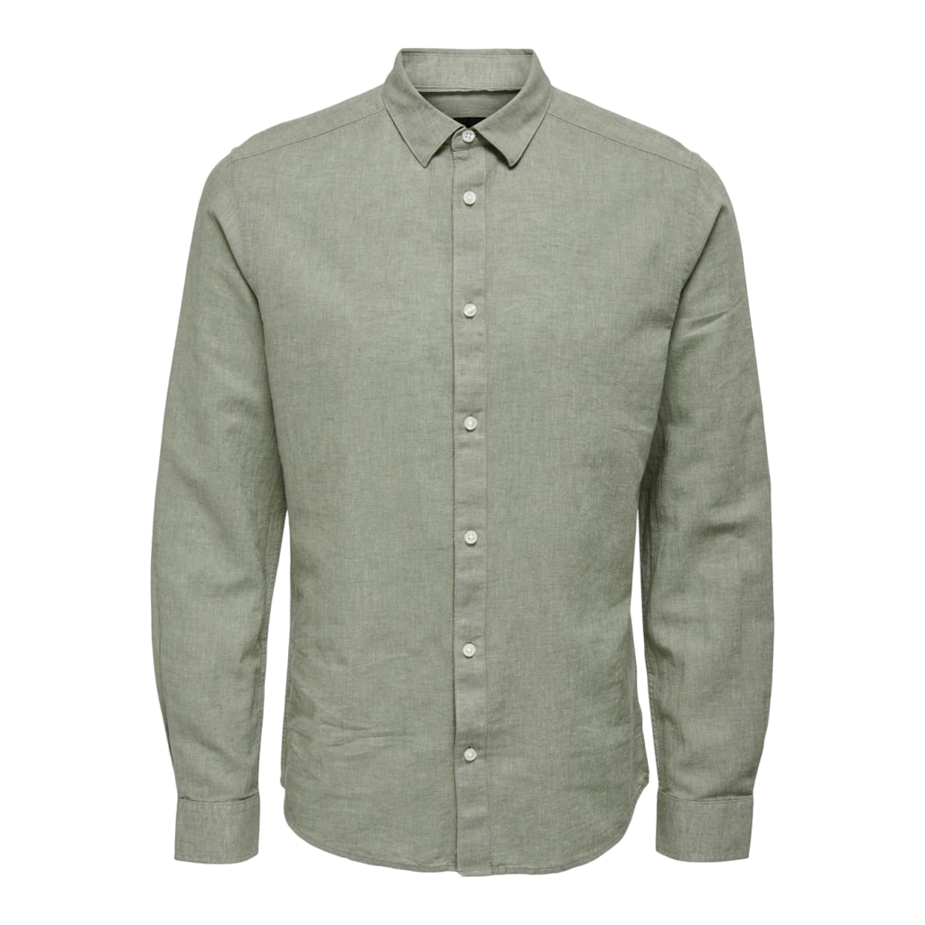 Only & Sons Overhemd Onscaiden Ls Solid Linen Shirt Noos 22012321 Swamp Mannen Maat - M