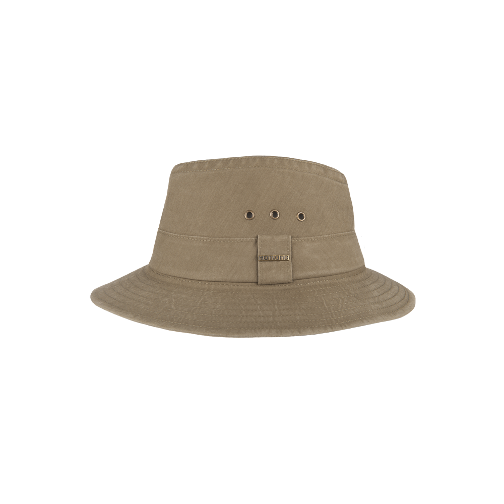 Hatland - UV Bucket hat voor heren - Wishmen - Olijgroen - maat S (54CM)