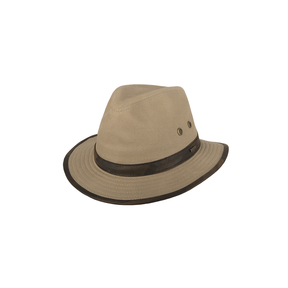 Hatland - UV-Fedora hoed voor volwassenen - Warwick - Beige - maat 59CM