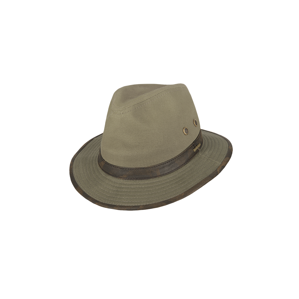 Hatland - UV-Fedora hoed voor volwassenen - Warwick - Olijfgroen - maat 55CM