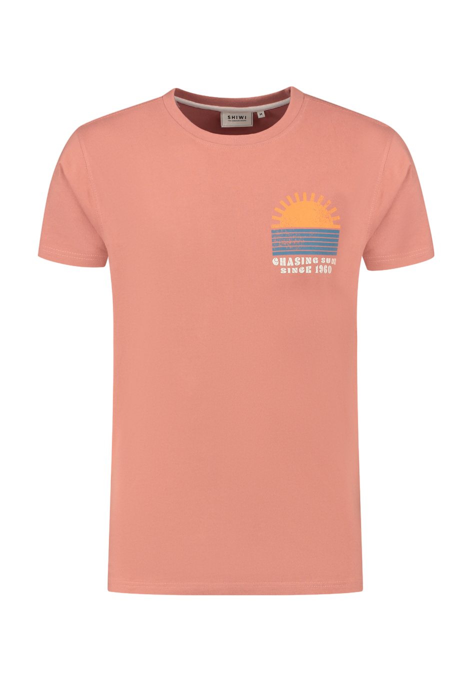 Shiwi - T-shirt Sunset Faded Pink - Heren - Maat L - Regular-fit