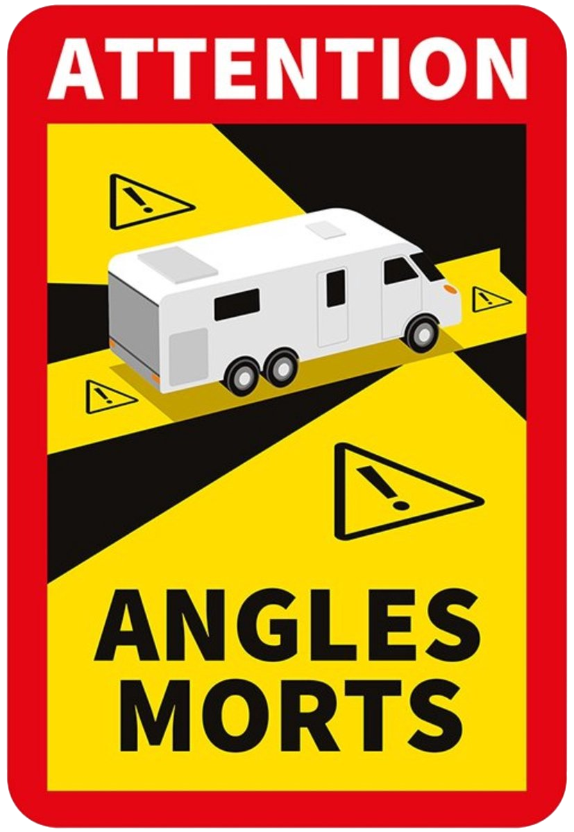 Pro Plus Sticker - Dodehoek Markeringssticker - Camper - "Attention Angles Morts!"