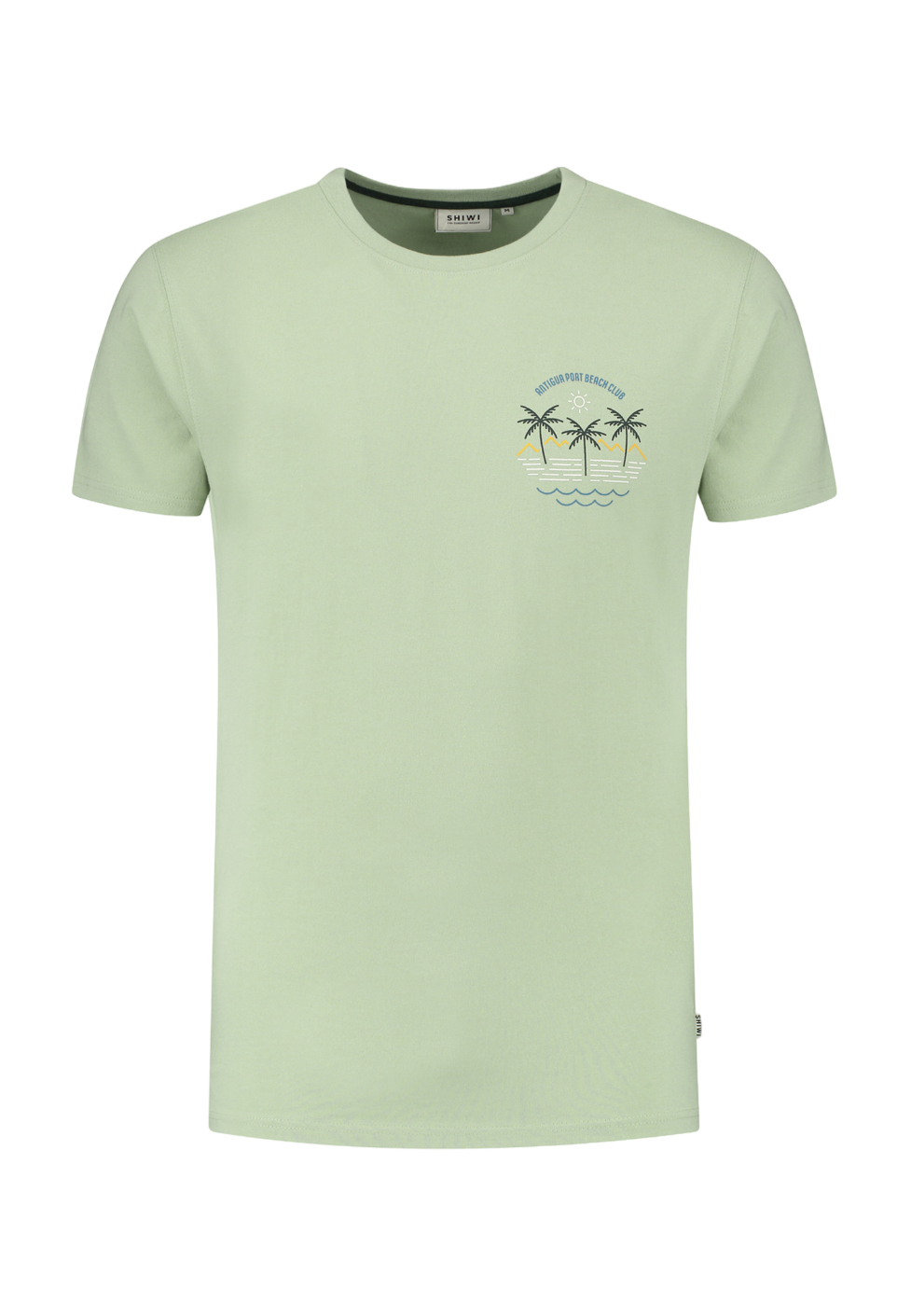 Shiwi - T-Shirt Antigua Port Dust Green - Heren - Maat M - Regular-fit