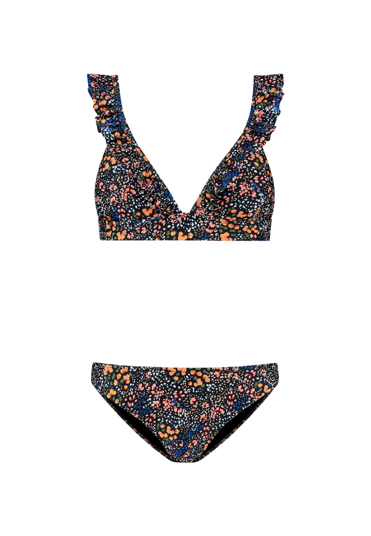 SHIWI BOBBY bikini set spotted flower - zwart - maat 40