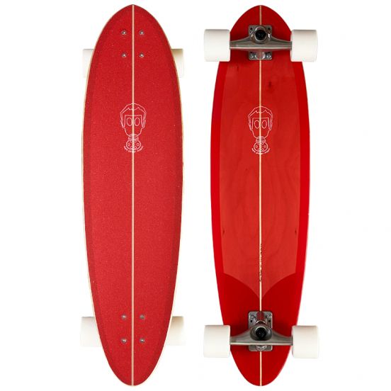 QUIKSILVER ONE BAD EGG 35" SURF SKATEBOARD COMPLETE - RED