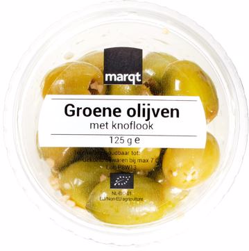 Groene olijven met knoflook