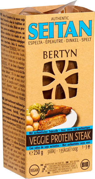 Seitan-spelt veggie protein steak