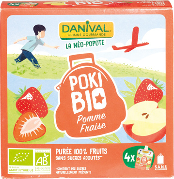 Knijpfruit Poki Bio appel aardbei