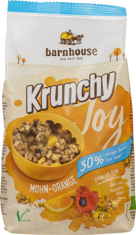 Krunchy joy maanzaad sinaasappel