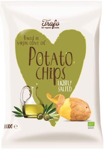 Aardappelchips gebakken in virgin olijfolie