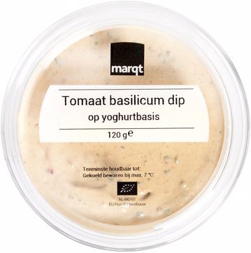 Tomaten- basilicumdip op yoghurtbasis