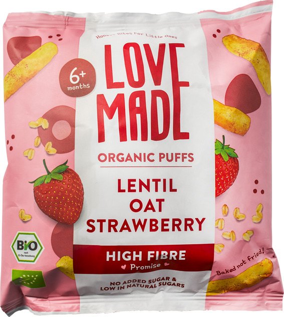 Linzen haver aardbei puffs 6+ mnd