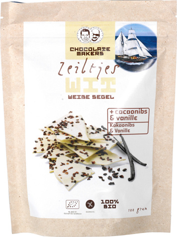 Chocozeiltjes wit met vanille & nibs