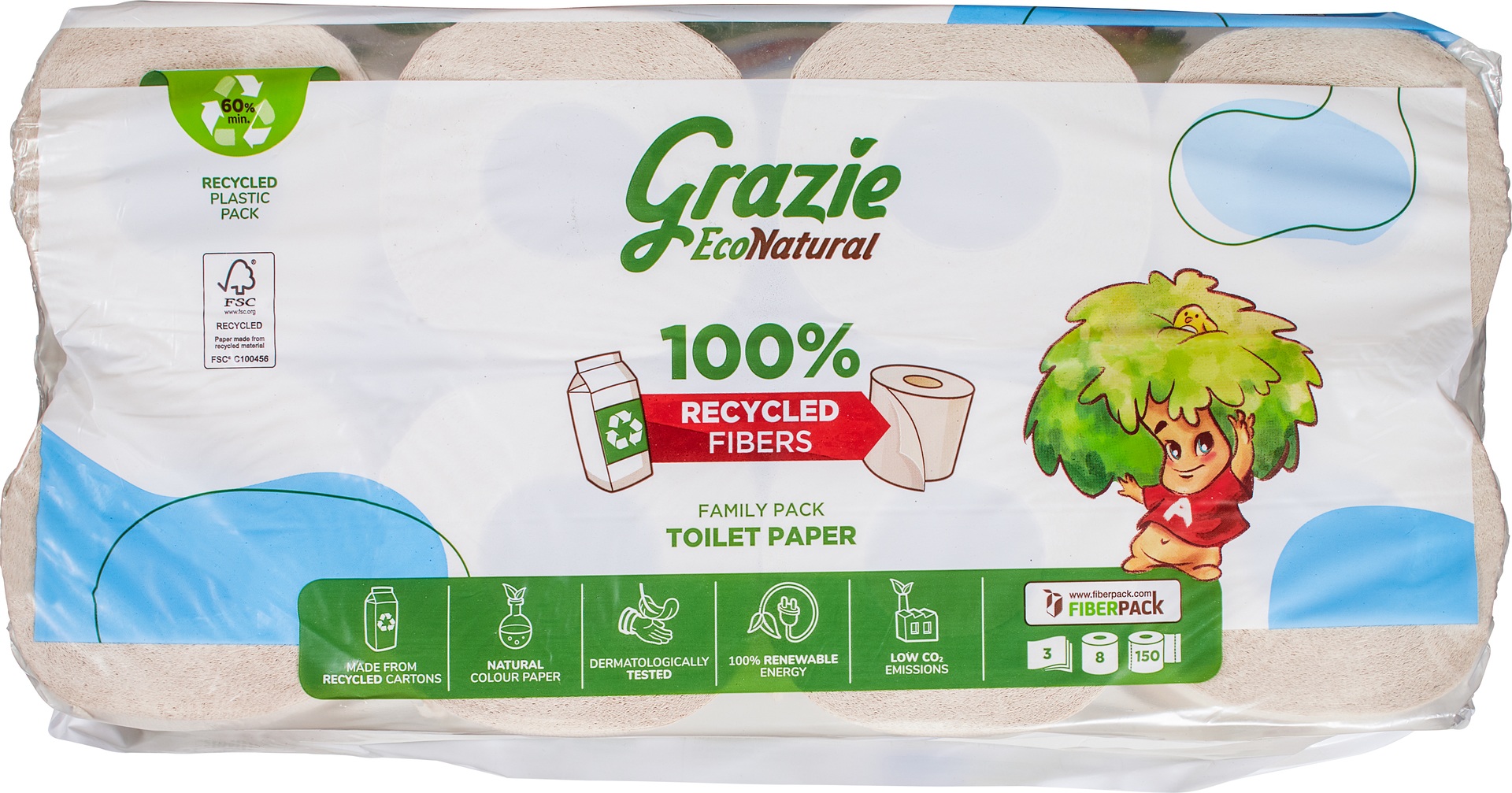 Toiletpapier 3-laags 8 rol