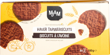 Haver-tarwe biscuits melkchocolade