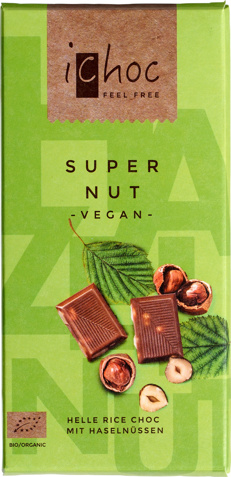 Vegan rijstmelkchocolade - hazelnoot