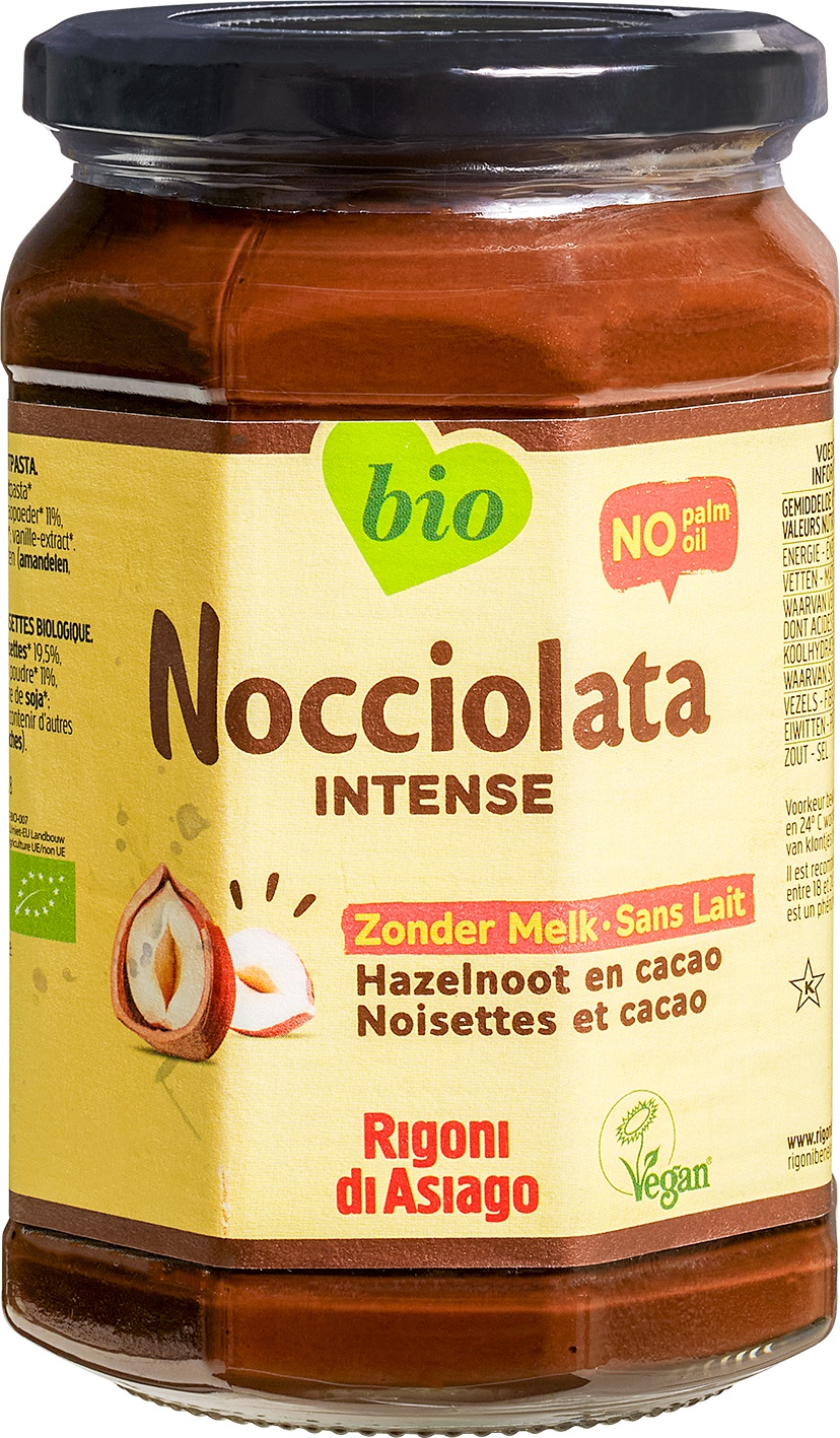 Cacao- en hazelnootpasta zonder melk