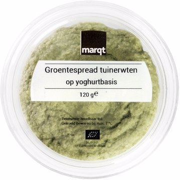 Groentespread tuinerwten op yoghurtbasis