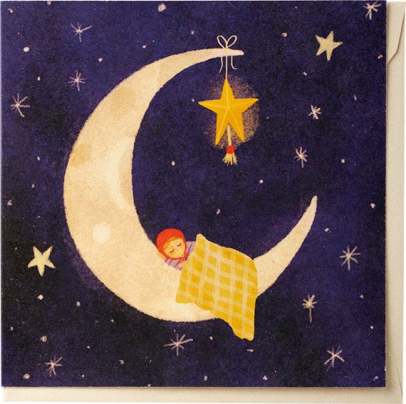 Kaart baby maan nacht