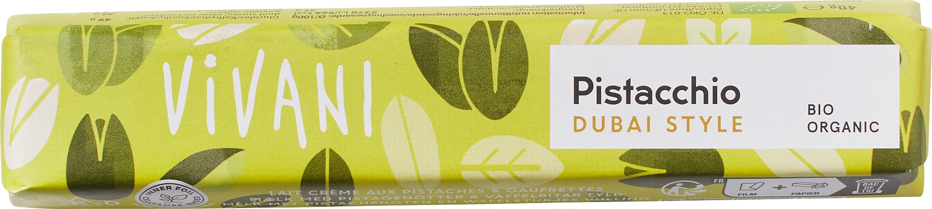 Melkchocoladereepje pistacchio dubai style
