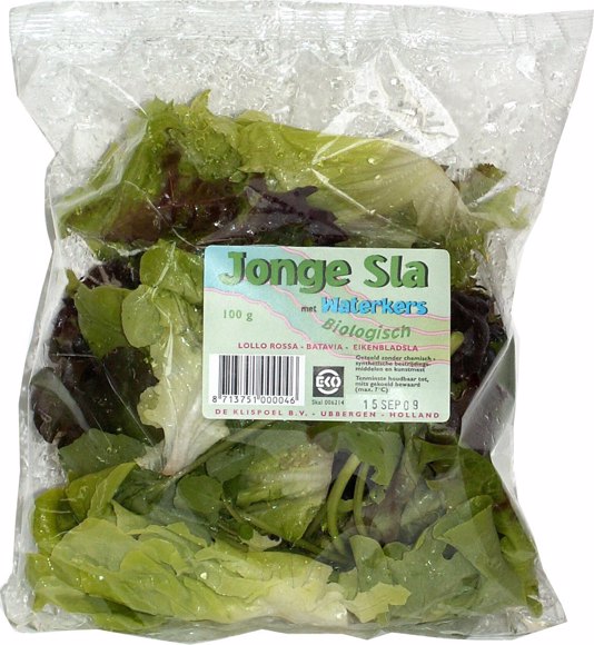 Jonge sla met waterkers