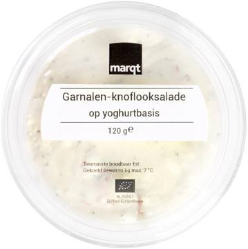Garnalen-knoflooksalade op yoghurtbasis