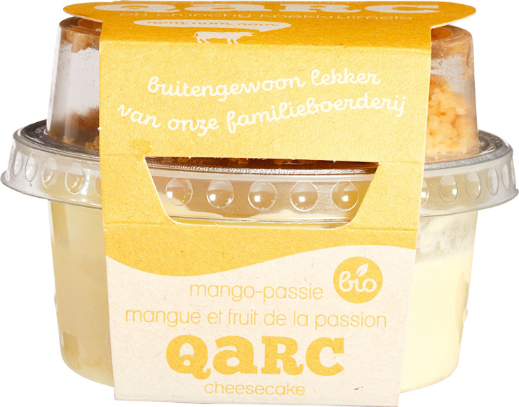 Mango passievruchtkwark met koekkruimels