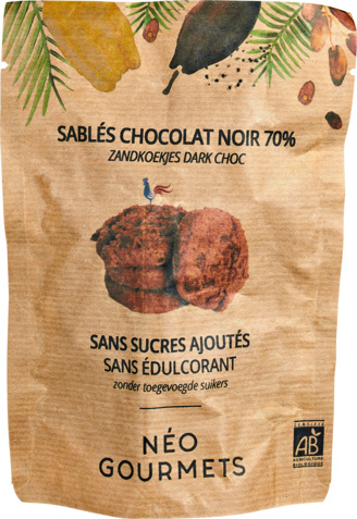 Zandkoekjes pure chocolade 70%
