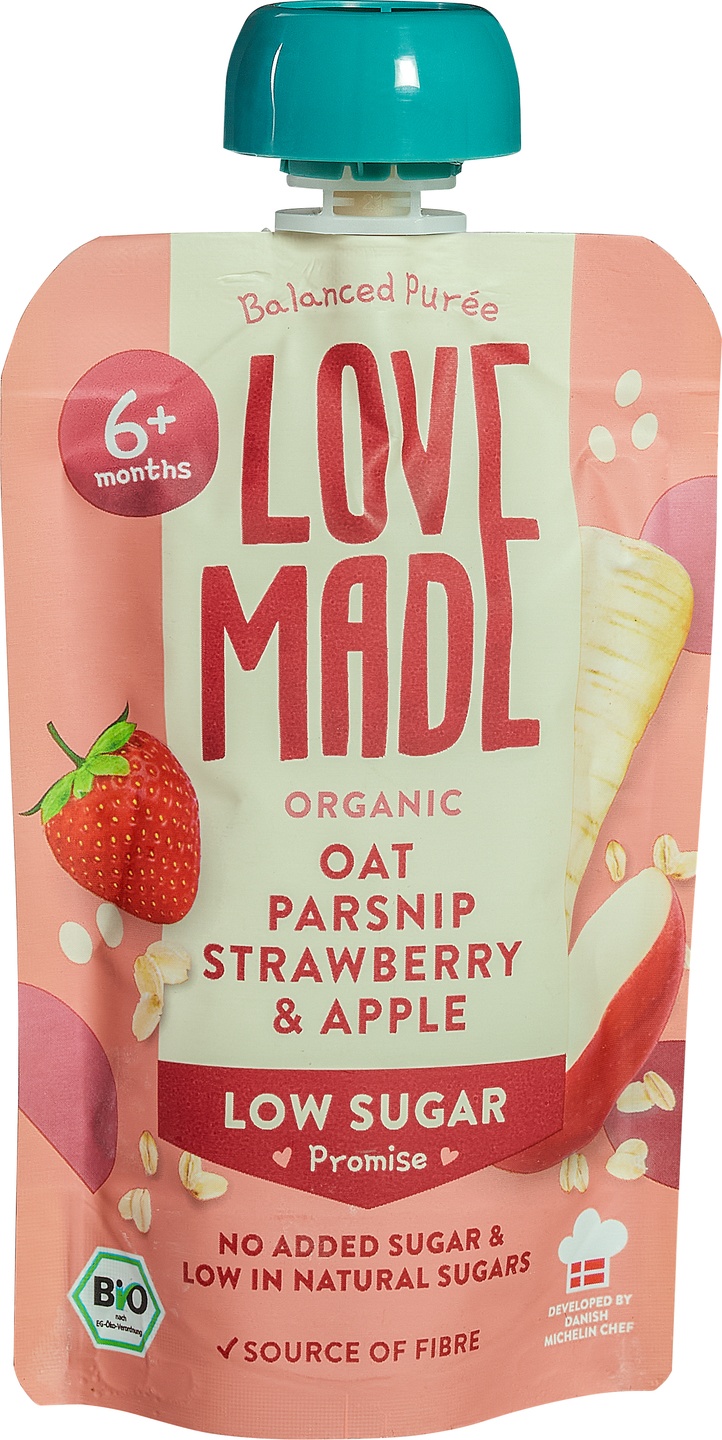 Knijpzakje haver pastinaak aardbei appel 6+ mnd