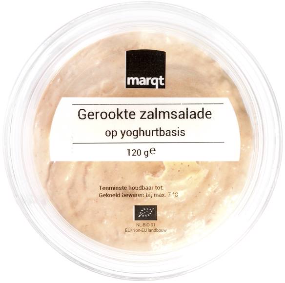 Gerookte zalmsalade op yoghurtbasis