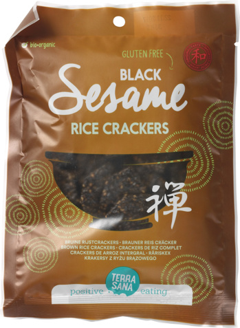 Zwarte sesam rijstcrackers