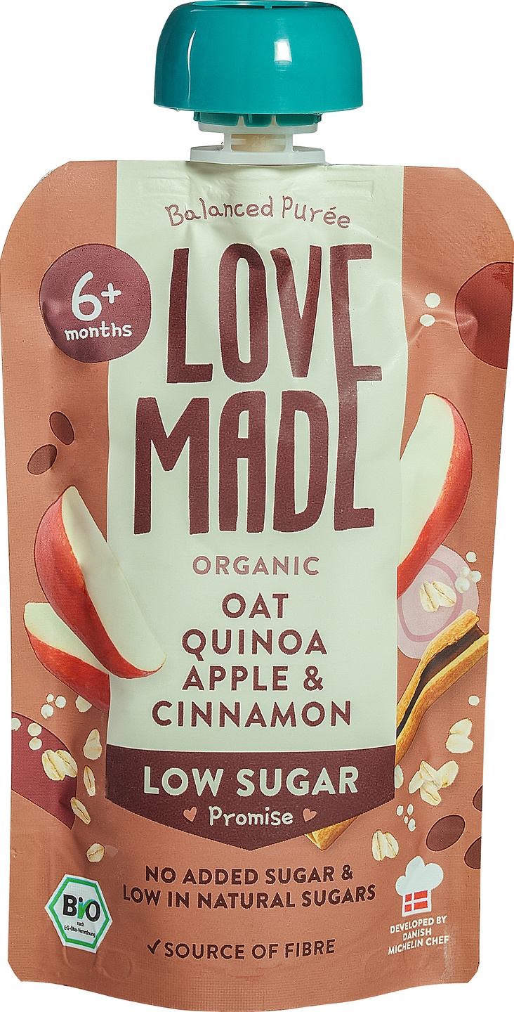 Knijpzakje haver quinoa appel kaneel 6+ mnd