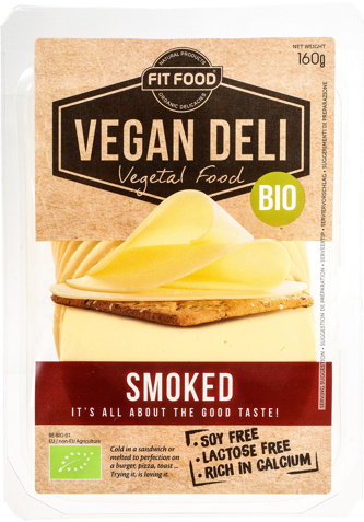 Vegan gerookte kaas plakken