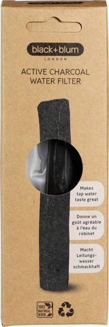Charcoal water filter boxed